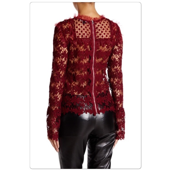 🎉2X Host Pick🎉 Mock Neck Lace Bib Blouse - Picture 2 of 6